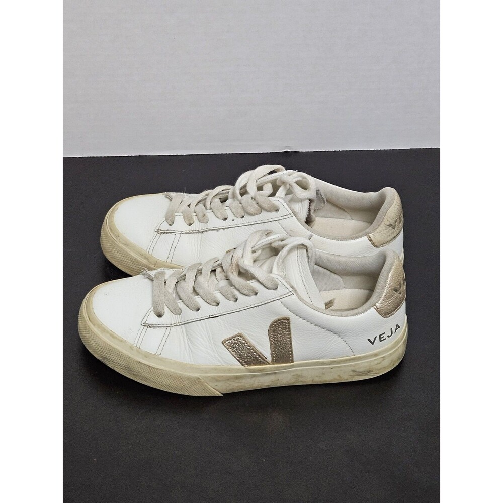 Size 4 - Veja Campo Chromefree Low White Gold W